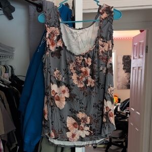 Maurices Floral Gray Sleeveless Blouse